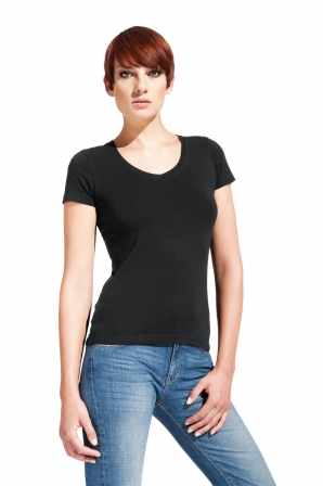 Promodoro Women´s Slim Fit V-Neck-T