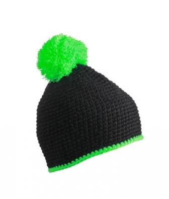 Myrtle Beach Pompon Hat with contrast stripe